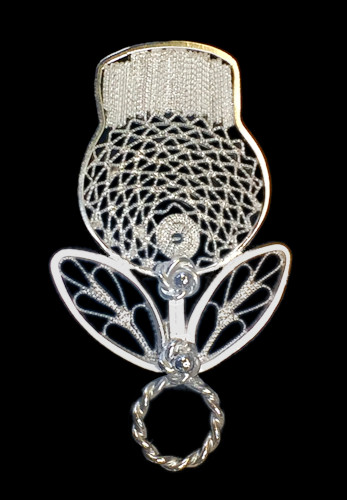 Thistle Milla Dress Button, Silver